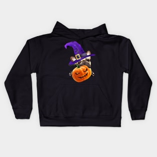 French bulldog, witch hat, scary halloween, jack pumpkin, spooky Kids Hoodie